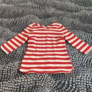 Boden stripe ribbed shirt size 6 red/off white. Never worn